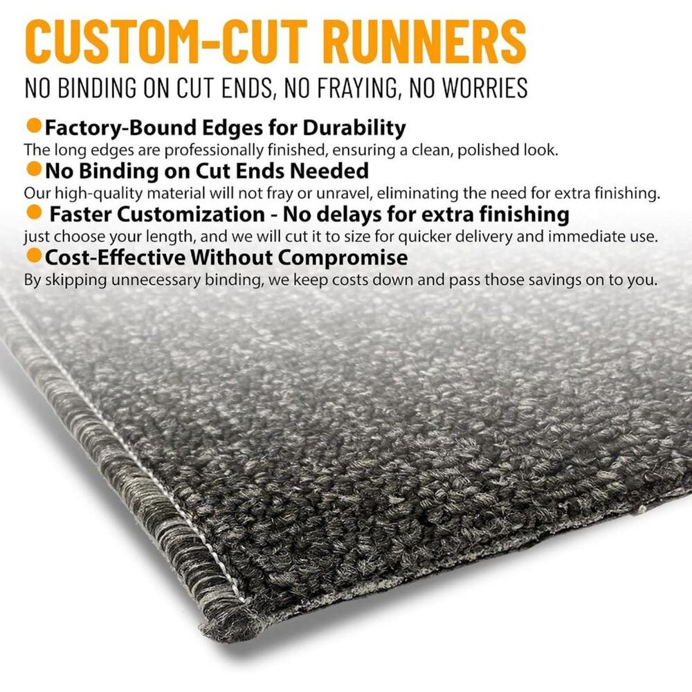 Brand New Ottomanson Black Ultra-Thin Hallway Runner Rug 1'10" × 22' - Picture 2 of 5
